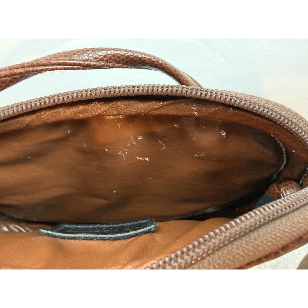Liz Claiborne Vintage 90s Womens Brown Leather Mini Crossbody Bag Shoulder Purse
